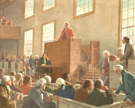 mural of 1788: John Hancock Proposing the Addition of the Bill of Rights to the Federal Constitution
