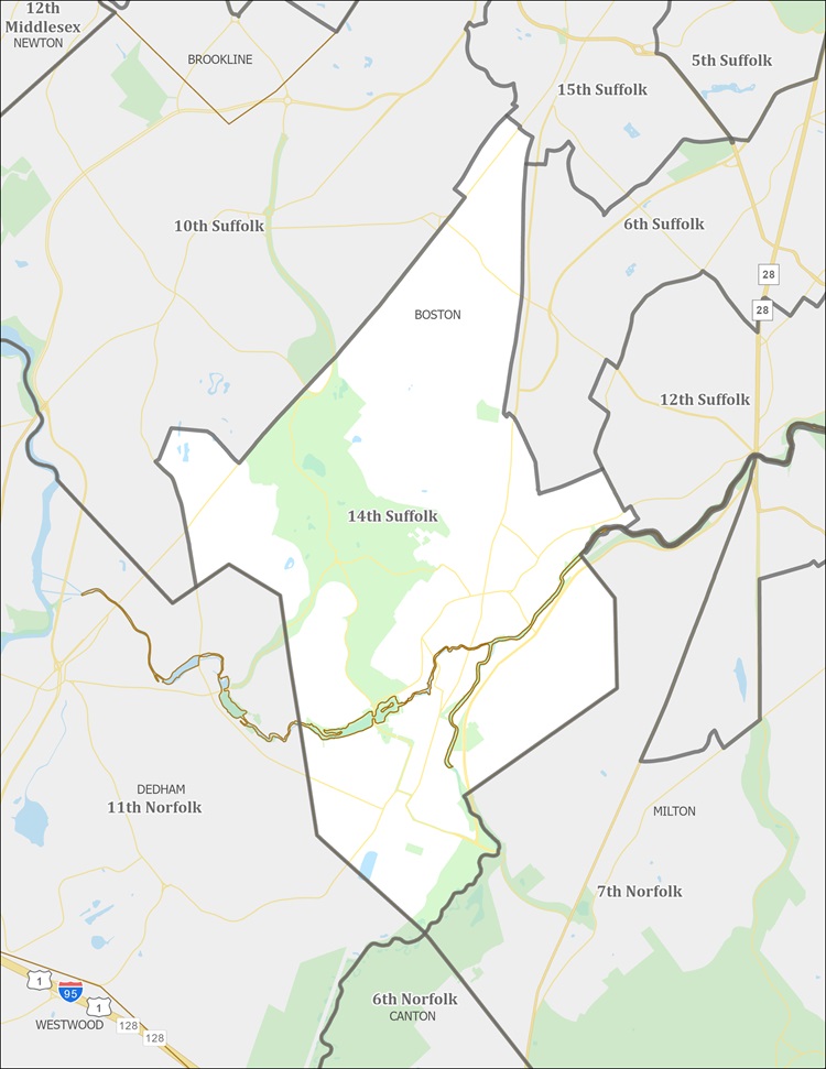 District Map of 14th Suffolk