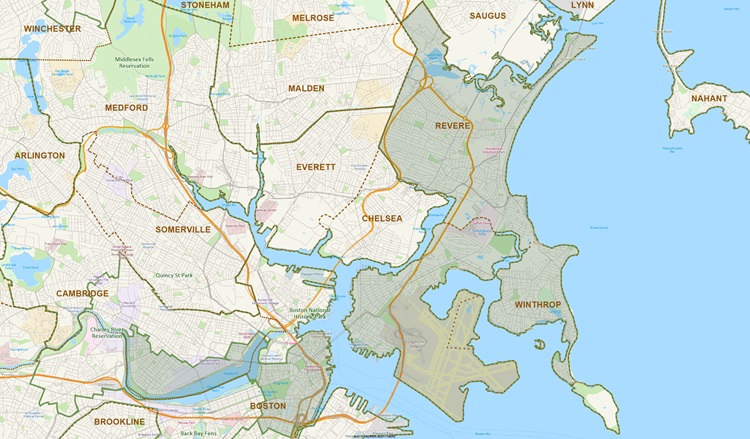 District Map of First Suffolk and Middlesex