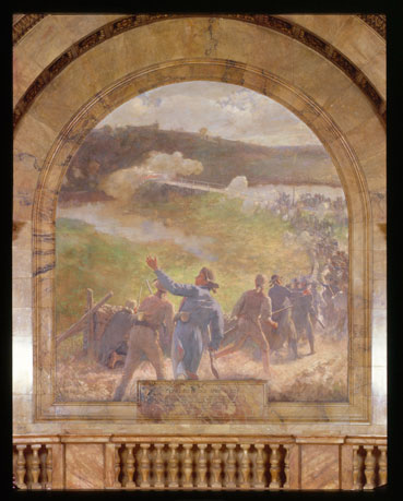 mural of Battle at Concord Bridge