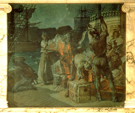 mural of The Boston Tea Party