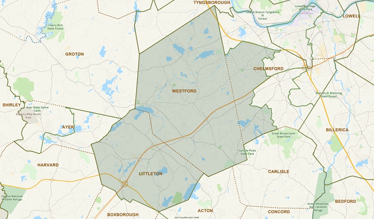 District Map of 2nd Middlesex