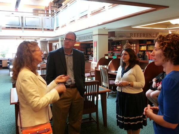 Senator Lewis tours the Lucius Beebe Memorial Library in Wakefield