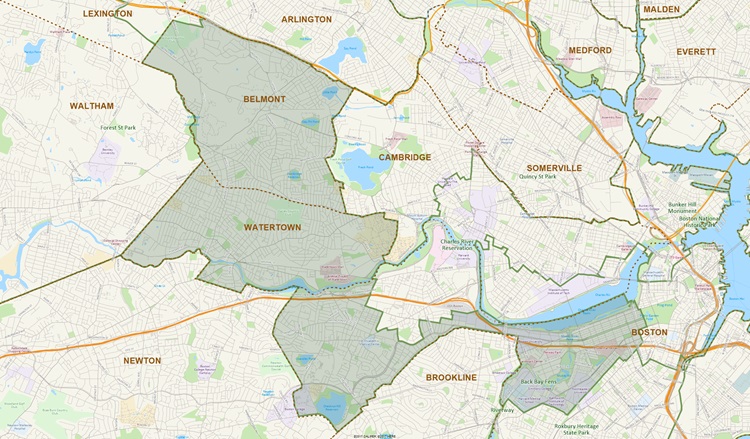 District Map of Second Suffolk and Middlesex