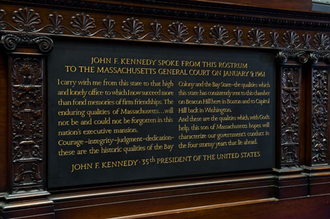 plaque of John F. Kennedy &quot;City Upon a Hill&quot; Address