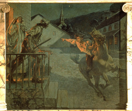 mural of Paul Revere's Ride
