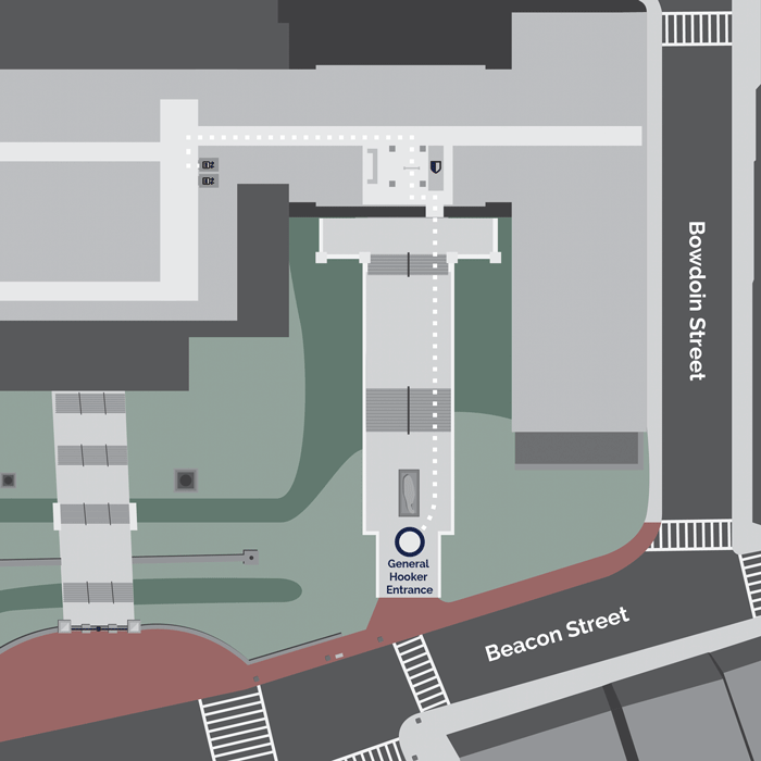An animated map showing the route to this location