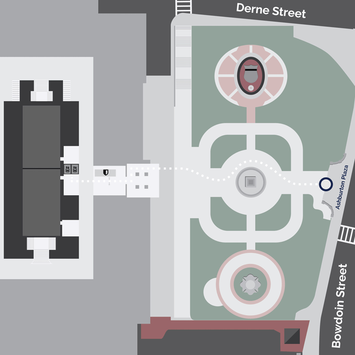 An animated map showing the route to this location