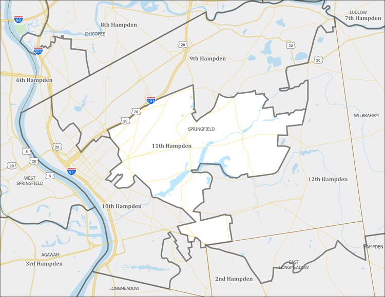 District Map of 11th Hampden
