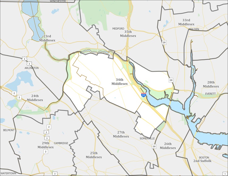 District Map of 34th Middlesex