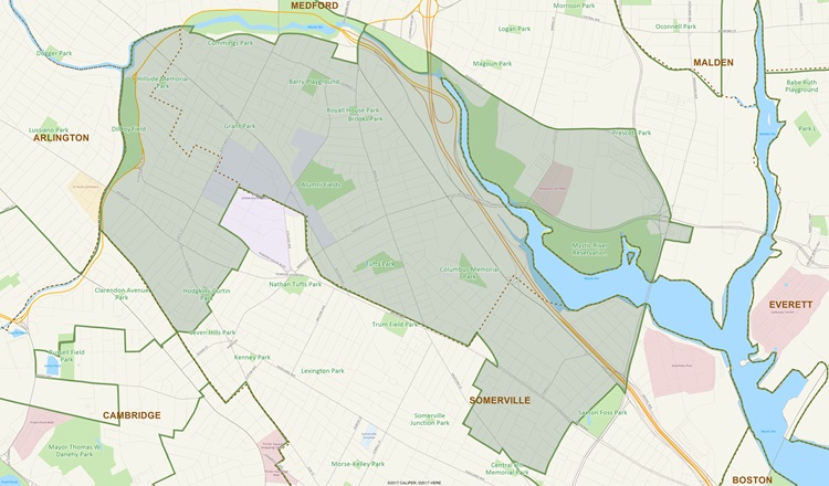 District Map of 34th Middlesex