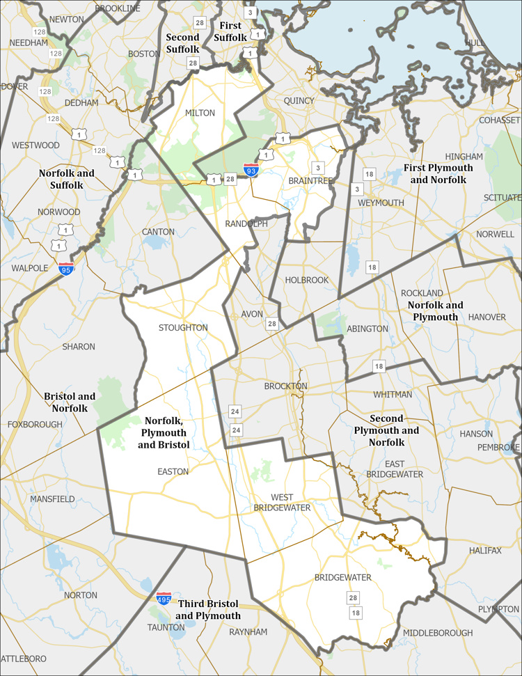 District Map of Norfolk, Plymouth and Bristol