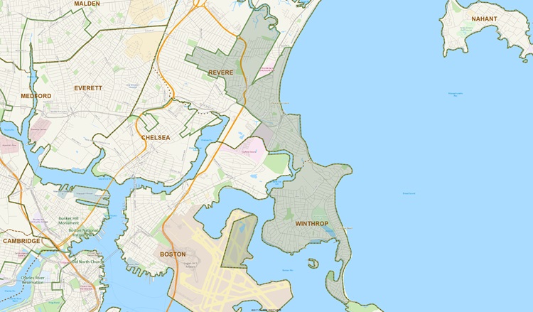 District Map of 19th Suffolk