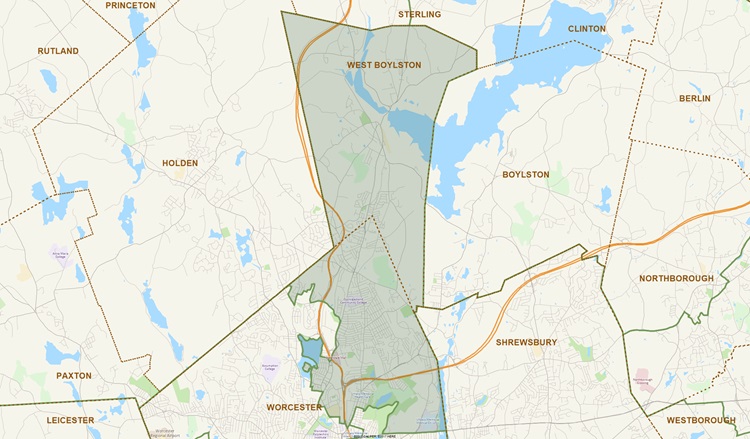 District Map of 14th Worcester