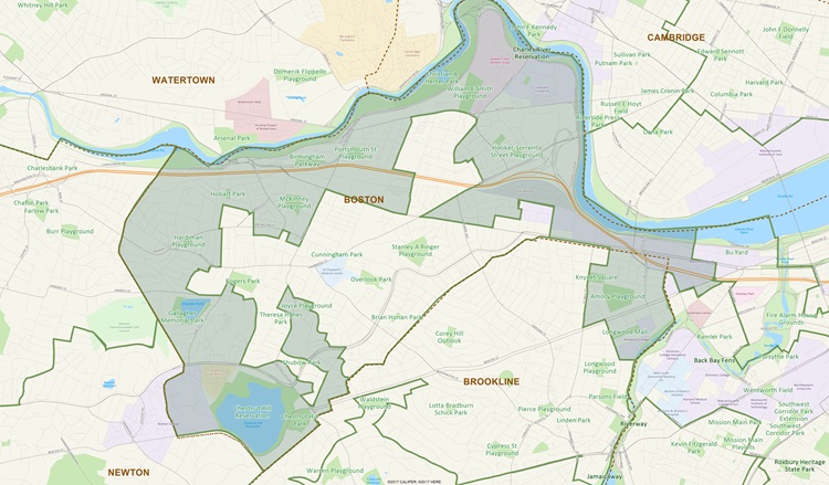 District Map of 18th Suffolk