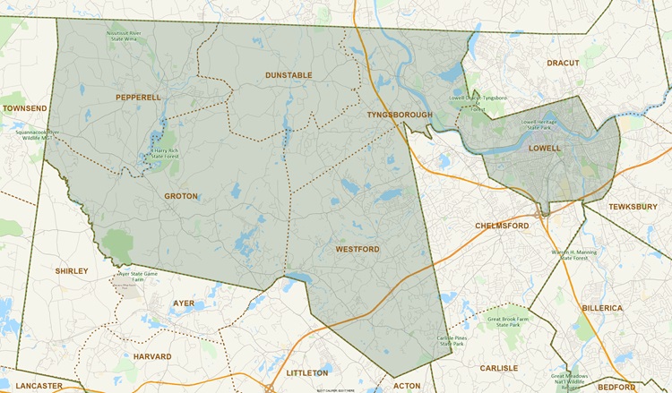 District Map of First Middlesex