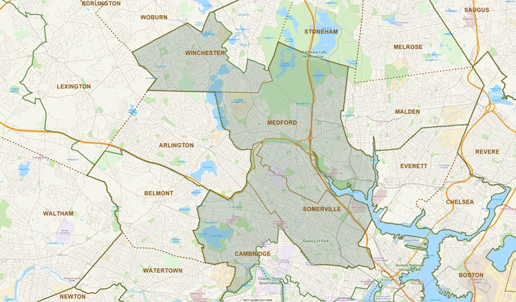 District Map of Second Middlesex