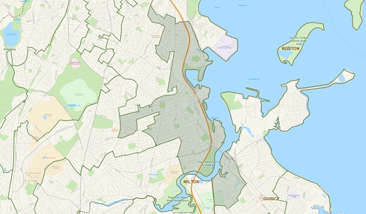 District Map of 13th Suffolk