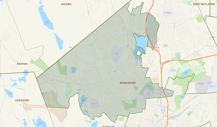 District Map of 13th Worcester