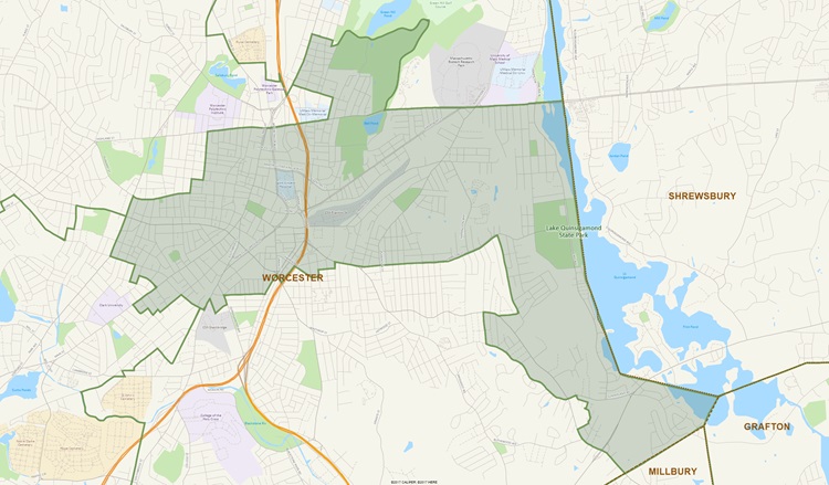 District Map of 15th Worcester