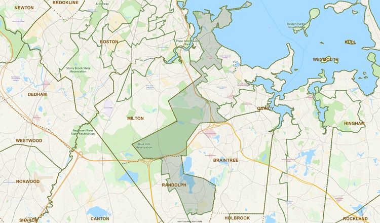 District Map of 1st Norfolk