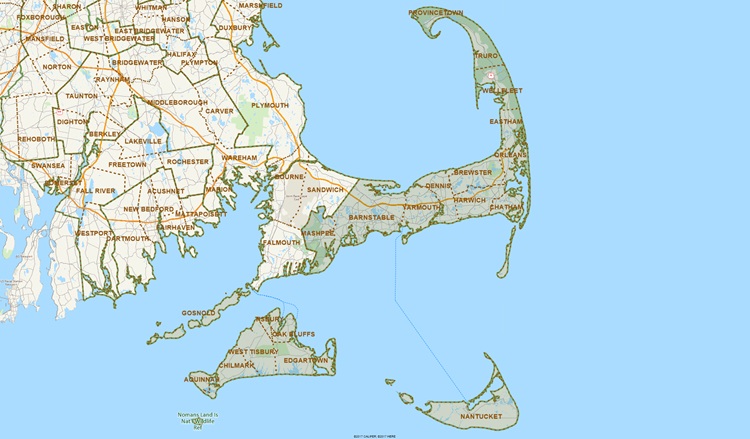 District Map of Cape and Islands