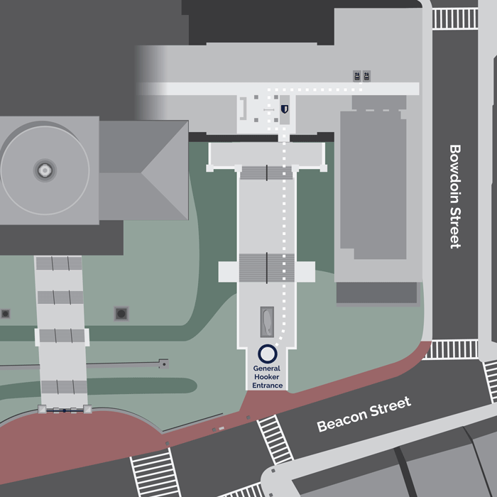 An animated map showing the route to this location