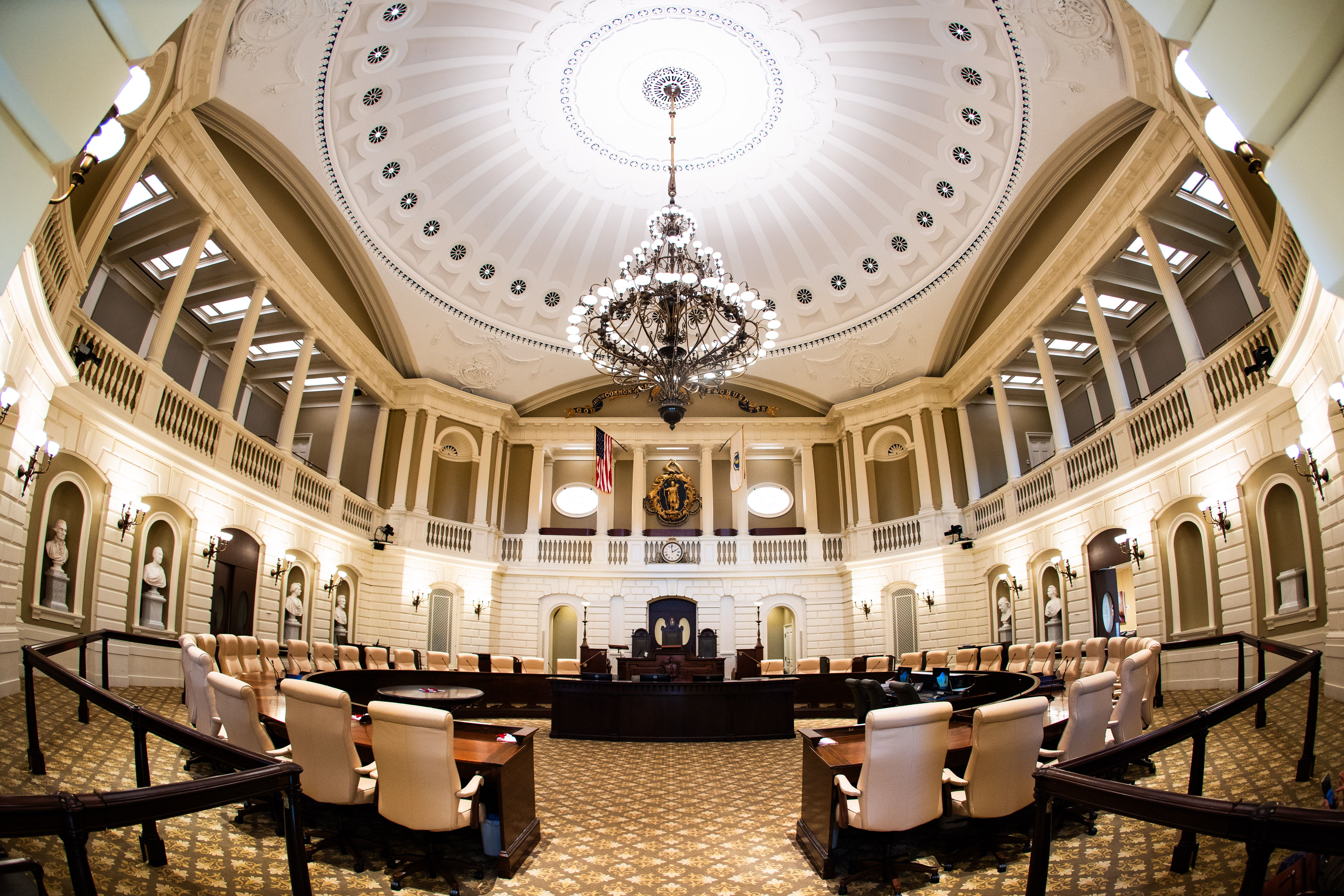 A panoramic photo of the Senate Chamber
