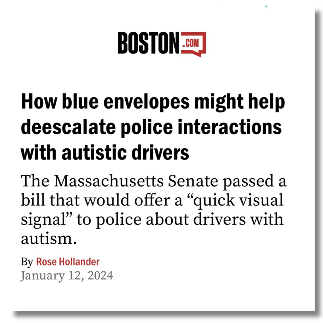 How blue envelopes might help deescalate police interactions with autistic drivers - The Massachusetts Senate passed a bill that would offer a 'quick visual signal' to police about drivers with autism.