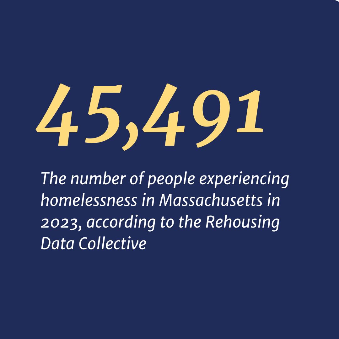 45,491 - The number of people experiencing homelessness in Massachusetts in 2023, according to the Rehousing Data Collective